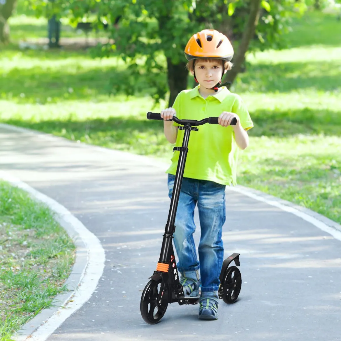 Scooter Roller klappbar Zusammenklappbarer Trittroller Tretroller ABEC7-Lager 3 Höhen verstellbar Sport Kickscooter Kickroller Schwarz
