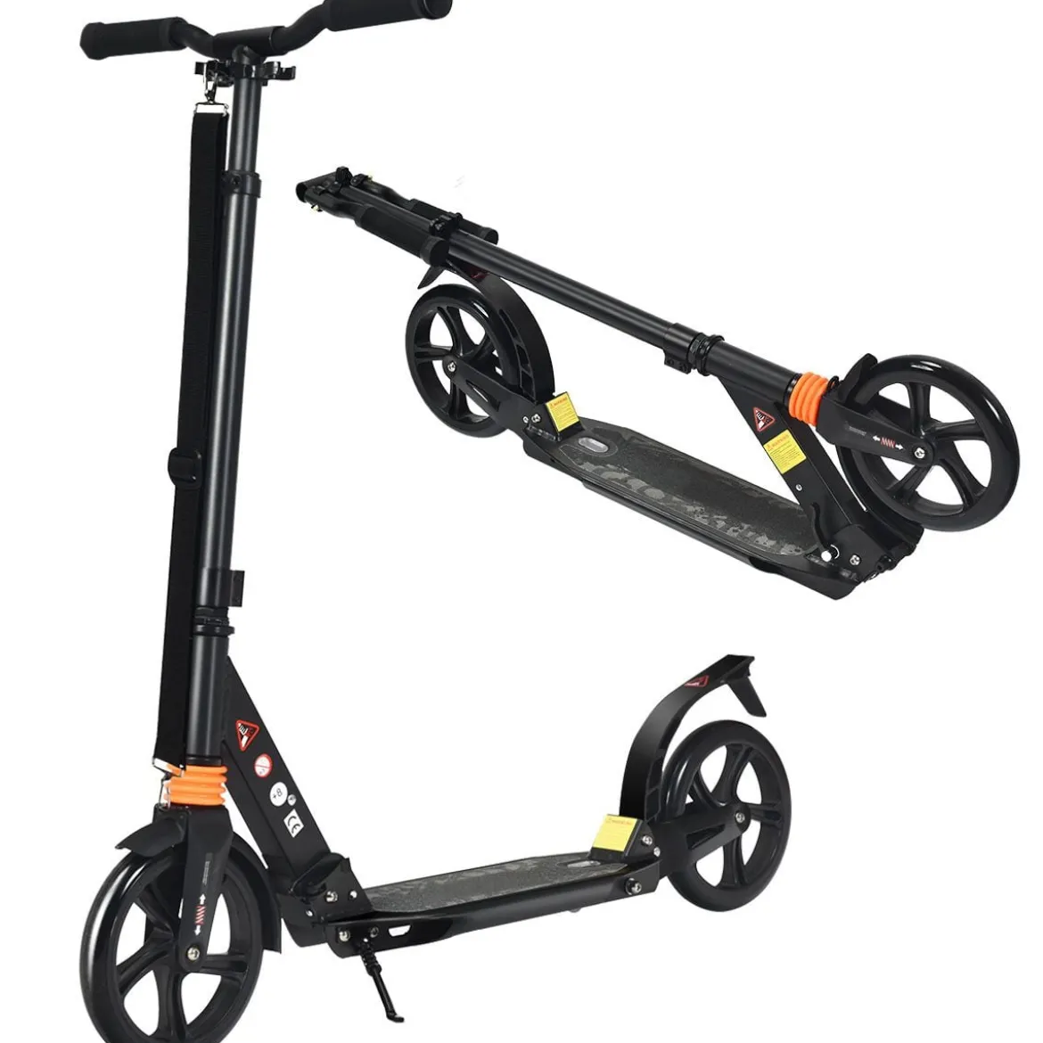 Scooter Roller klappbar Zusammenklappbarer Trittroller Tretroller ABEC7-Lager 3 Höhen verstellbar Sport Kickscooter Kickroller Schwarz