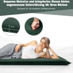 Selbstaufblasende Isomatte 7,6 cm Dicke Campingmatratze mit Eingebautem Ventil Grün