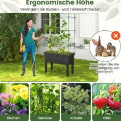 Selbstbewässerndes Hochbeet mit Spalier & Wasserstandsanzeige & Entwässerungslöchern