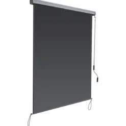 Senkrechtmarkise Aluminium-Kassettenmarkise Sonnenschutz 2,5 x 1,4 m Dunkelgrau