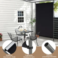 Senkrechtmarkise Außen Vertikalmarkise 250 x 220-310 cm Höhenverstellbar & Ausziehbar Sonnenschutz