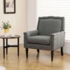 Sessel Lesesessel mit Dicker Polsterung Beinen aus massivem Gummiholz 74 x 78 x 90 cm Grau