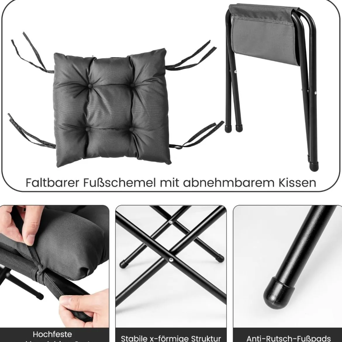 Sessel mit Hocker & Armlehnen & Seitentasche & Fußstütze Relaxsessel Ohrensessel