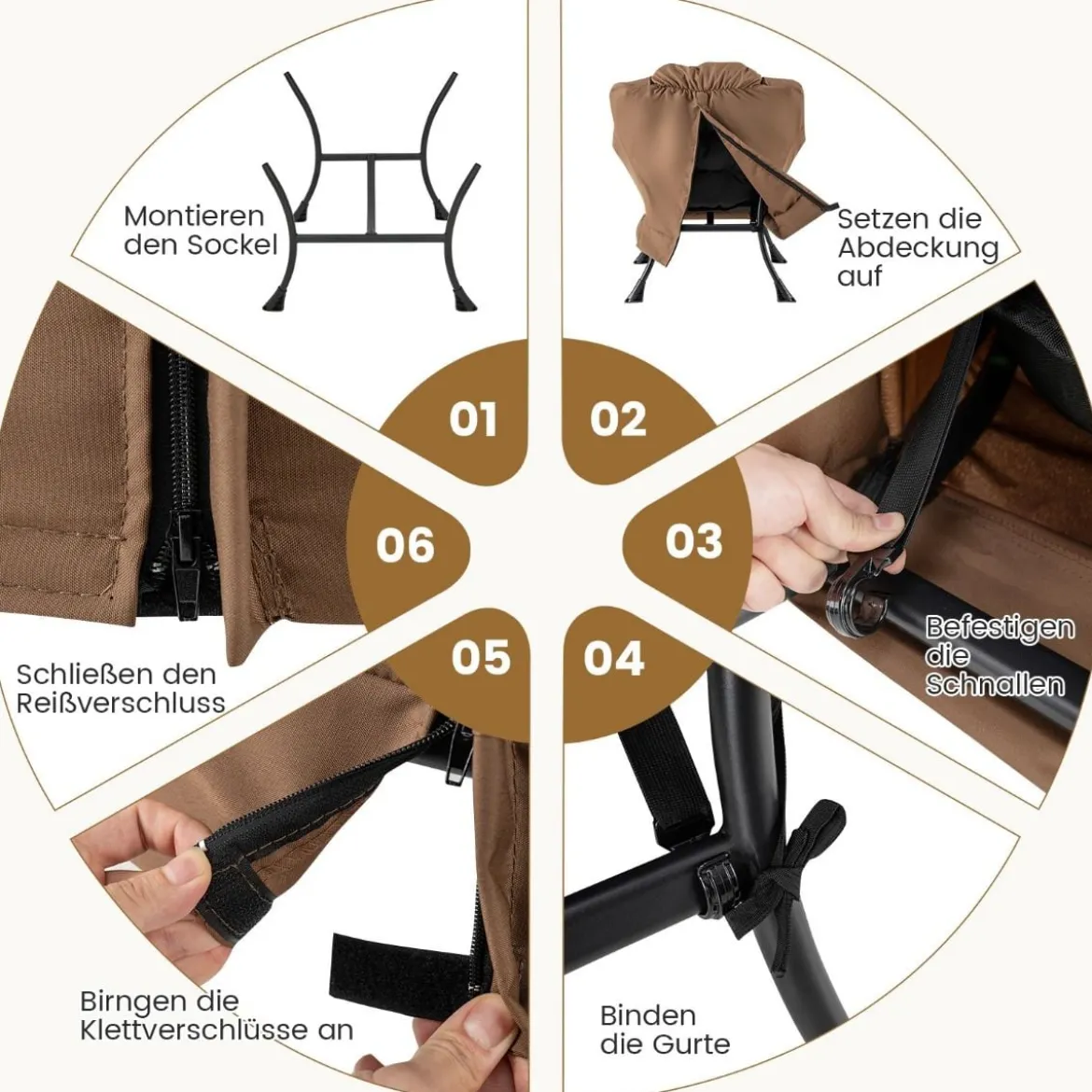 Sessel mit Hocker & Armlehnen & Seitentasche & Fußstütze Relaxsessel Ohrensessel