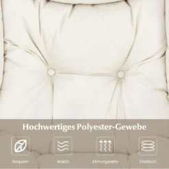 Sessel mit Hocker & Armlehnen & Seitentasche & Fußstütze Relaxsessel Ohrensessel