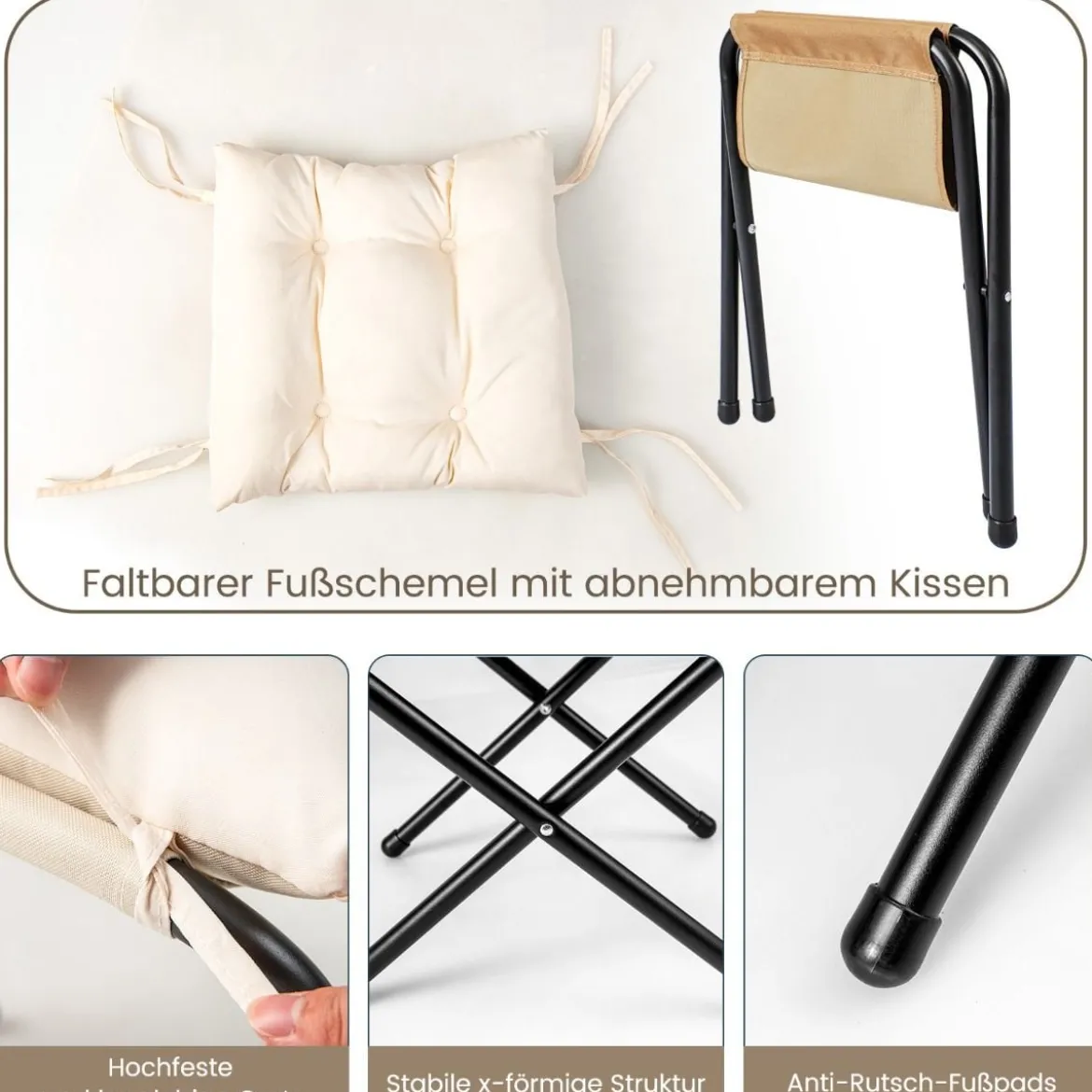 Sessel mit Hocker & Armlehnen & Seitentasche & Fußstütze Relaxsessel Ohrensessel