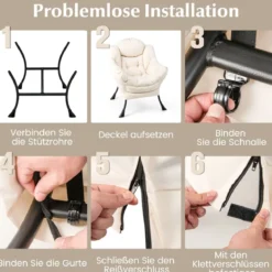 Sessel mit Hocker & Armlehnen & Seitentasche & Fußstütze Relaxsessel Ohrensessel