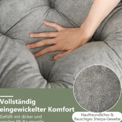 Sessel mit Hocker & Armlehnen & Seitentasche & Doppelseitiger Fußstütze Relaxsessel Grau