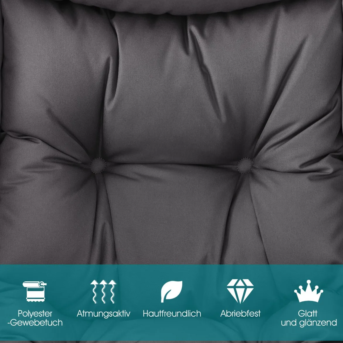 Sessel modern Relaxsessel mit Armlehnen & Seitentasche Freizeitsessel aus Polyestergewebe Ohrensessel für Wohnzimmer Grau