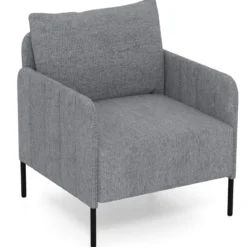 Sessel Wohnzimmer Einzelsofa mit Kissen Loungesessel mit Verstellbaren Fußpolstern 73 x 79 x 79 cm Grau