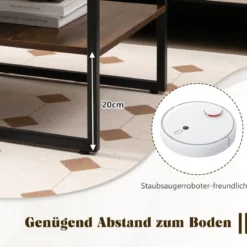 Set aus 2 Beistelltischen 2er Set Couchtisch mit Offenem Ablagefach Braun