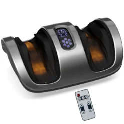Shiatsu Fußmassagegerät mit Rollen Kneten und Heizung 55,5 x 37 x 25,5 cm Grau