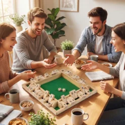 Shut The Box Spiel für 2-4 Spieler Würfelspiel mit 2 Würfel & Robustem Kiefernholz Klappenspiel Natur