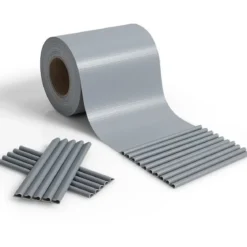 Sichtschutzfolie Zaunfolie Gartenzaun Abdeckung PVC Zaunblende Abdeckung Sichtschutz 35 m x 19 cm Hellgrau