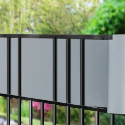 Sichtschutzfolie Zaunfolie Gartenzaun Abdeckung PVC Zaunblende Abdeckung Sichtschutz 35 m x 19 cm Hellgrau