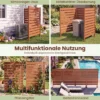 Sichtschutzzaun aus HIPS 93 x 63,5 cm Wetterfester Gartenzaun in Holzoptik mit Metallerdspießen