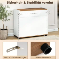 Sideboard Buffet-Schrank mit Stauraum Holz-Kaffeebar-Stationstisch mit 1 Schublade & 2 Türen Weiß