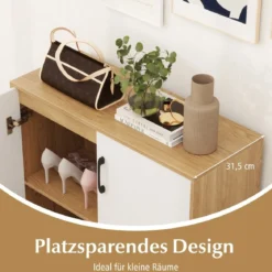 Sideboard mit Türen & Verstellbarem Regal Beistellschrank Aufbewahrungsschrank