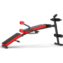 Sit Up Bank klappbar Trainingsbank höhenverstellbar Fitnessbank Schrägbank Rot