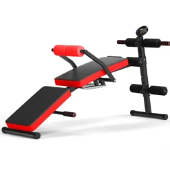 Sit Up Bank klappbar Trainingsbank höhenverstellbar Fitnessbank Schrägbank Rot
