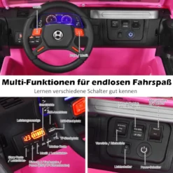 2 Sitzer Batteriebetriebenes Elektrofahrzeug Kinderfahrzeug 123 x 80 x 80 cm Rosa