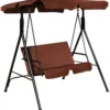 2-Sitzer Hollywoodschaukel Gartenschaukel mit Sonnendach 141 x 118 x 154 cm Braun