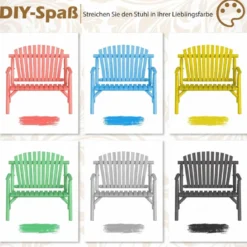 2-Sitzer Sitzbank mit Armlehnen Holz Gartenbank bis 300 kg Belastbar Balkonbank Natur