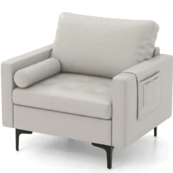1 Sitzer Sofa / 2 Sitzer Sofa / 3 Sitzer Sofa mit USB-Anschluss und Steckdose Hellgrau