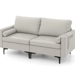 1 Sitzer Sofa / 2 Sitzer Sofa / 3 Sitzer Sofa mit USB-Anschluss und Steckdose Hellgrau