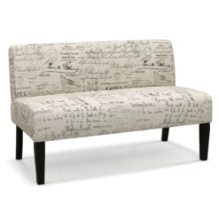 2-Sitzer Stoffsofa klein Couch mit Holzbeine Loungesofa gepolstertes Doppelsofa Sitzmöbel 121 x 66 x 78 cm Beige