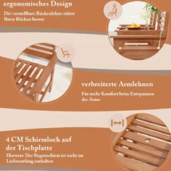 Sitzgarnitur aus Holz mit Kaffeetisch & Schirmloch Wetterfestes Gartenmöbelset für die Terrasse