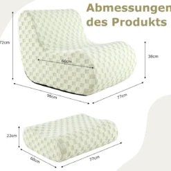 Sitzsack mit Hocker Sitzsack mit Hoch Elastischem Schwamm Bodenstuhl Boden Sessel Grün