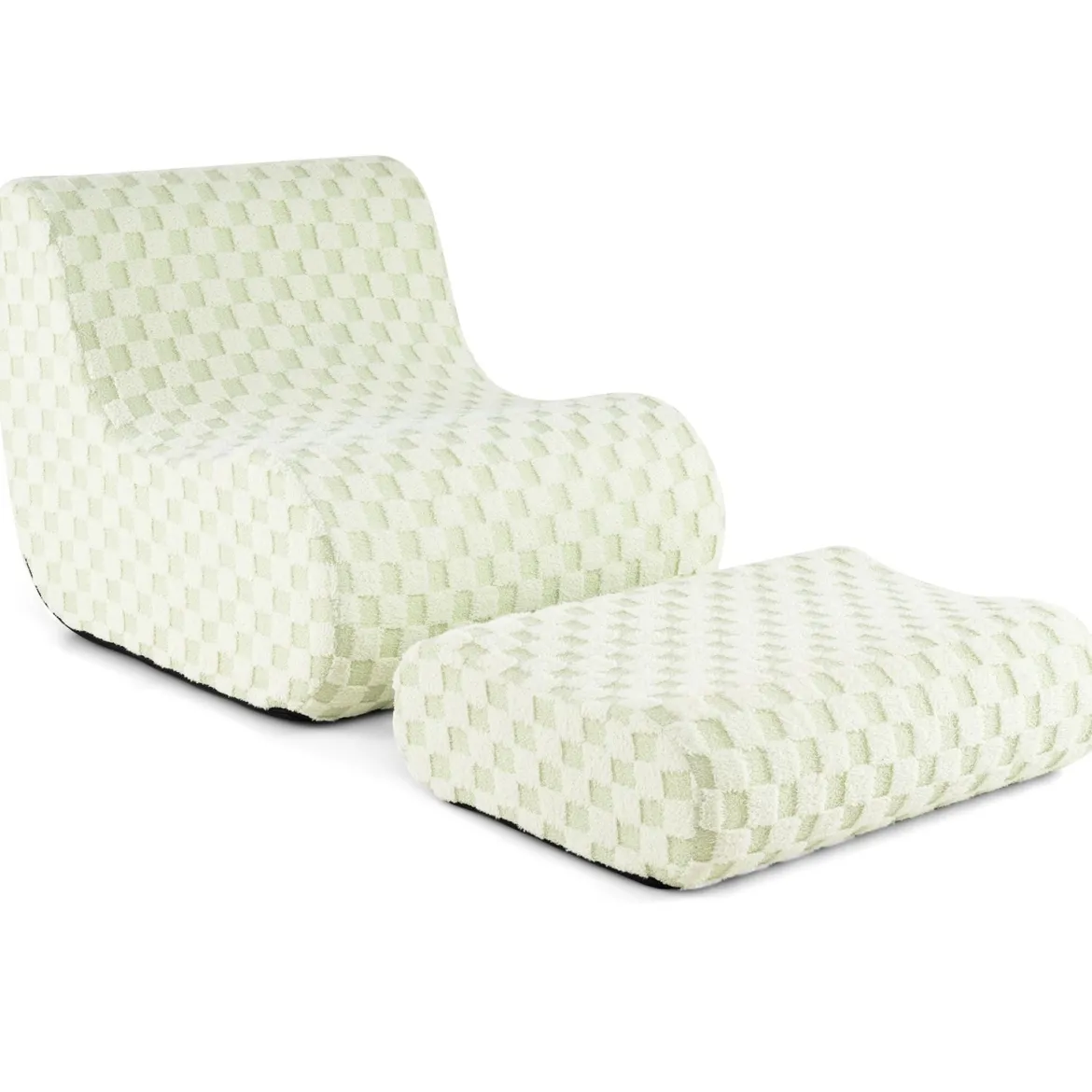 Sitzsack mit Hocker Sitzsack mit Hoch Elastischem Schwamm Bodenstuhl Boden Sessel Grün