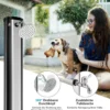 Solarbeheizte Außendusche 217 cm Dusche mit 2 Sektionen und Frei Drehbarem Duschkopf Schwarz + Silber