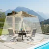 Sonnenschirm-Moskitonetz Terrassenschirm-Netz mit 2 Türen mit Doppelreißverschluss