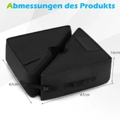 Sonnenschirmständer 40 kg Befüllbar mit Sand Tragbarer Schirmgewicht Schirmständer Schwarz