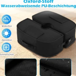 Sonnenschirmständer 40 kg Befüllbar mit Sand Tragbarer Schirmständer Schirmhalter Schwarz