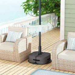 Sonnenschirmständer 40 kg Befüllbar mit Sand Tragbarer Schirmständer Schirmhalter Grau