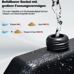 Sonnenschirmständer 44 Liter / 66 kg befüllbar mit Wasser oder Sand Schirmständer