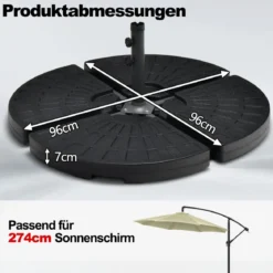 Sonnenschirmständer 44 Liter / 66 kg befüllbar mit Wasser oder Sand Schirmständer