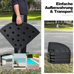 Sonnenschirmständer 44 Liter / 66 kg befüllbar mit Wasser oder Sand Schirmständer