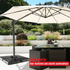 Sonnenschirmständer 80 Liter / 108 kg befüllbar mit Wasser oder Sand Schirmständer