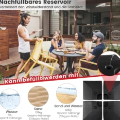 Sonnenschirmständer 80 Liter / 108 kg befüllbar mit Wasser oder Sand Schirmständer
