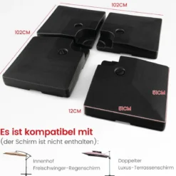Sonnenschirmständer 80 Liter / 108 kg befüllbar mit Wasser oder Sand Schirmständer