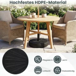Sonnenschirmständer 22 Liter / 25 kg Befüllbar Schirmständer für Schirmstangen von 38 / 48 mm