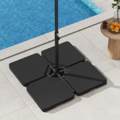 Sonnenschirmständer 60 Liter / 84 kg Befüllbar Schirmgewicht Ampelschirmständer Schwarz