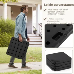Sonnenschirmständer 60 Liter / 84 kg Befüllbar Schirmgewicht Ampelschirmständer Schwarz