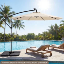 Sonnenschirmständer 60 L / 68 kg befüllbar mit Wasser oder Sand Schwarz 50 x 50 cm