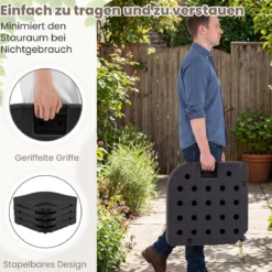 Sonnenschirmständer 60 L / 68 kg befüllbar mit Wasser oder Sand Schwarz 50 x 50 cm